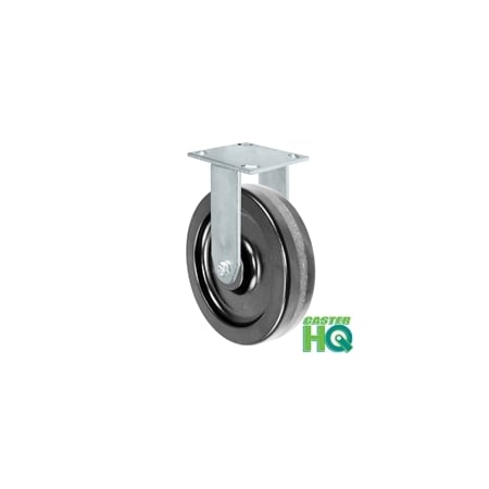 Casterhq 8"x2" Kingpinless Rigid Plate Caster, Phenolic Wheel, 1,400 lbs Ca 40CR820PH84B-03